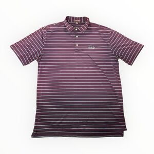 Peter Millar Men’s Large Polo Golf Shirt Purple Mint Green Summer Comfort Logo
